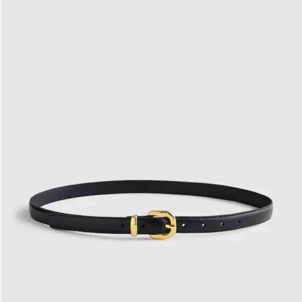 Madewell Skinny Leather Belt with Gold Buckle NWT